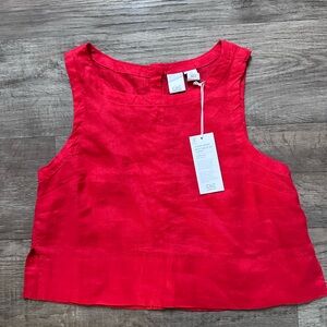 C&C California Red Linen Tank Top
